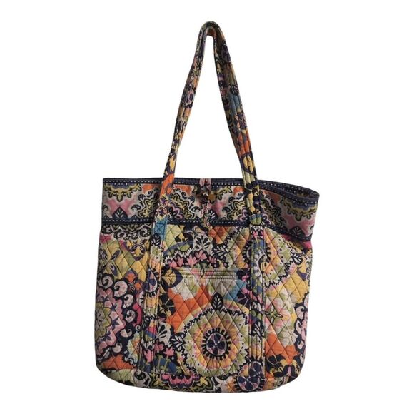 Vera Bradley Bundle Of large Multicolor Quilted Tote Bag And Coin Pouch - Picture 3 of 3